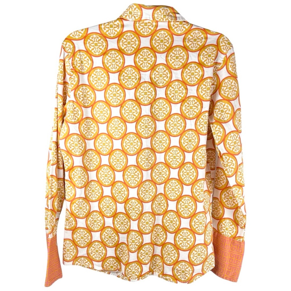 Tizzie Orange Patterned Button Down Shirt - image 2